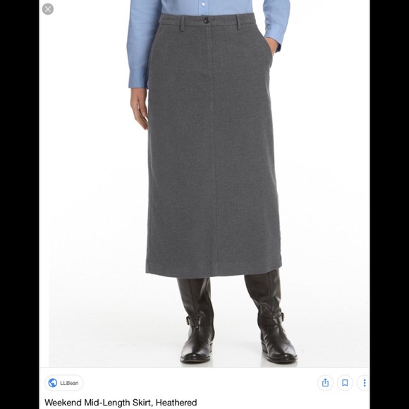 💼LL Bean grey wool maxi skirt - Picture 1 of 7